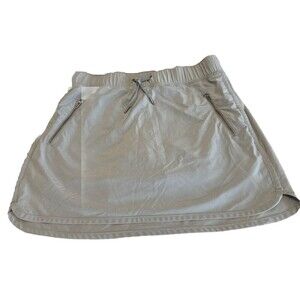 Women’s Athleta Active GRAY Elastic Waist Skirt Lined Built in Shorts Pocket -XS